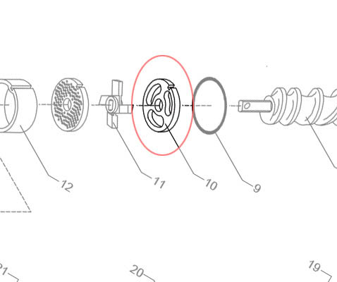 Förskärare till 82mm köttkvarn