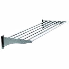 Rostfri vägghylla med stänger 120cm