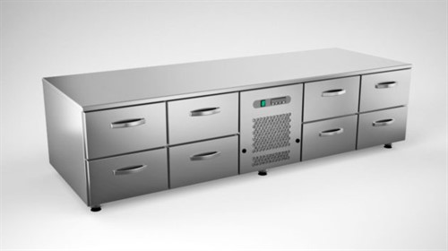 Grillkylbänk 200 cm med 8 draglådor