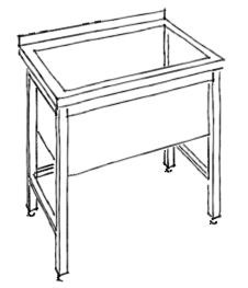 Diskbänk med stor balja