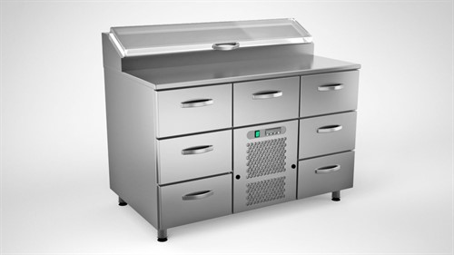 Kallskänkbänk 120cm 7 lådor