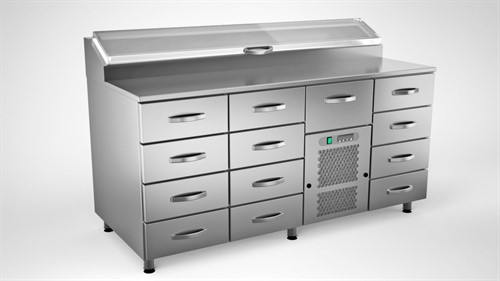 Kallskänkbänk 160 cm 13 lådor