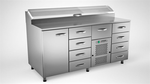 Kallskänkbänk 160cm med 1 dörr 9 lådor