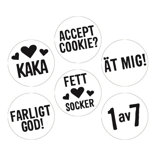 Kakstämpel 6-pack Pufz