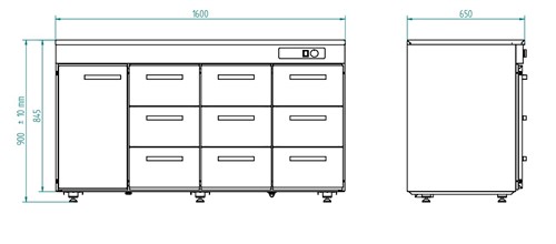 Värmeskåp med draglådor SK-1619