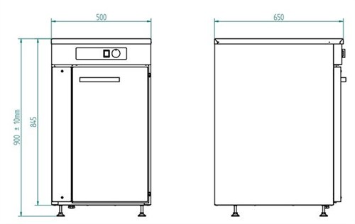 Inox värmeskåp med dörr SK-510