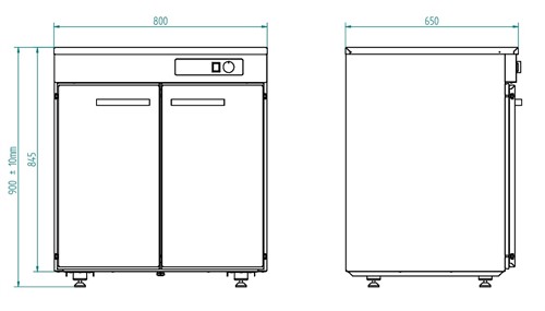 Inox värmeskåp 2 dörrar SK-820
