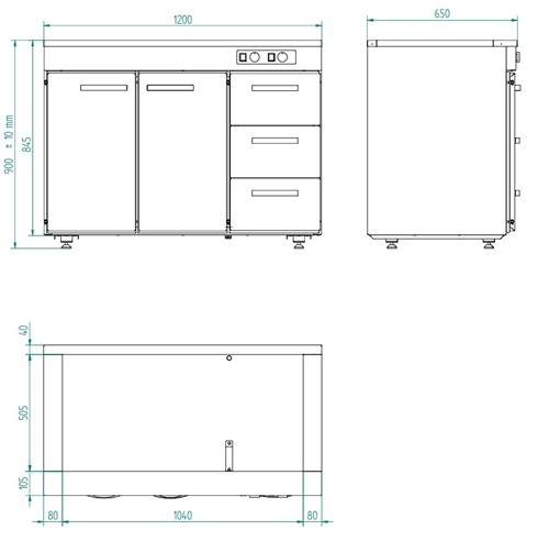 Vattenbad med värmeskåp 120cm