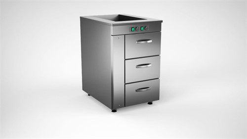 Vattenbad med värmlådor