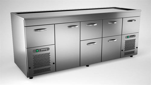 Barkylbänk 2000mm, 1 dörr, 6 lådor