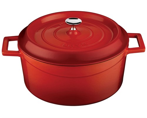 Gjutjärnsgryta 4,5L Röd Emaljerad utsida inkl lock