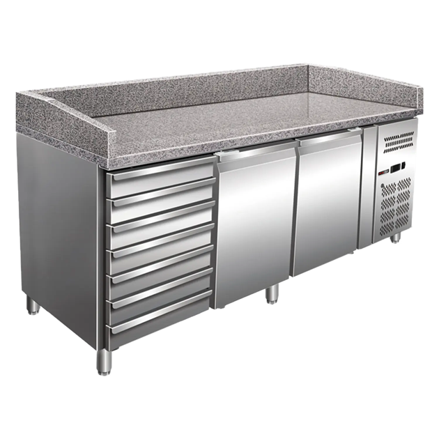 Kylbänk pizza 2D + 7x neutral låda | REDFOX - MTP 2D7ZN