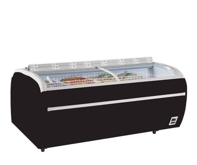 Svart frysbox stormarknad TWIN 220B-F