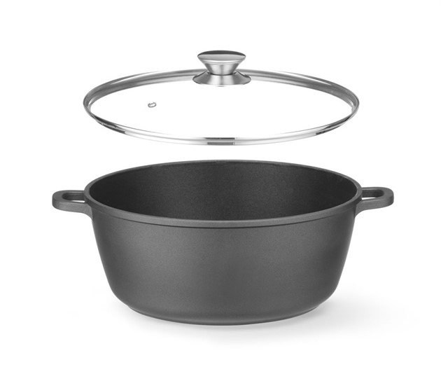 Gryta med non-stick beläggning, HENDI, 7,5L, Svart, 387x310x(H)130mm