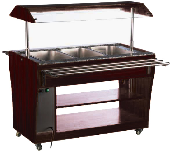 Buffetvagn värme 3st GN1/1 SVART