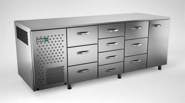 Kylbänk 2000mm, 1 dörr, 10 lådor