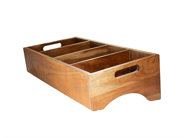 Bestickslåda 4-fack Mangowood